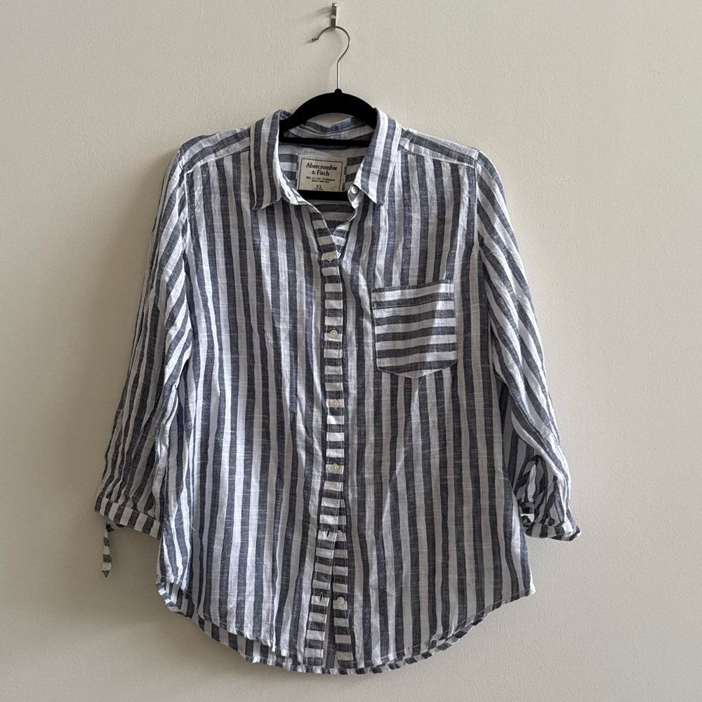 Abercrombie and Fitch Striped Long-Sleeved Button-Up Shirt